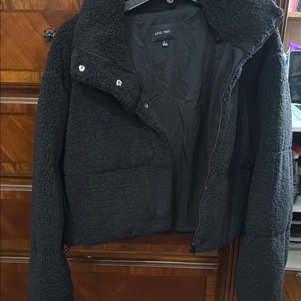 Love Tree Black Puffer Jacket